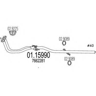 MTS 0115990 Труба вихлопного газу
