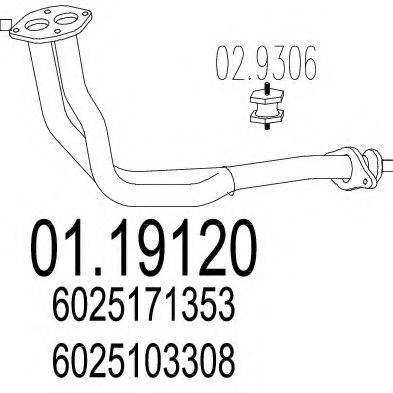 MTS 0119120 Труба вихлопного газу