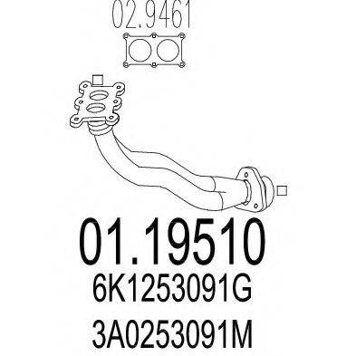 MTS 0119510 Труба вихлопного газу
