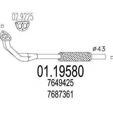 MTS 0119580 Труба вихлопного газу