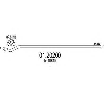 MTS 0120200 Труба вихлопного газу