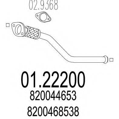 MTS 0122200 Труба вихлопного газу