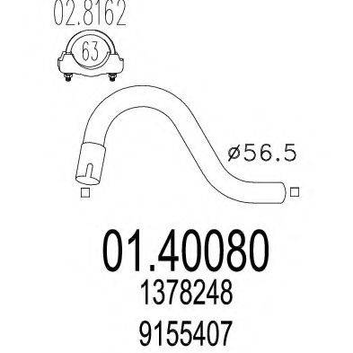 MTS 0140080 Труба вихлопного газу