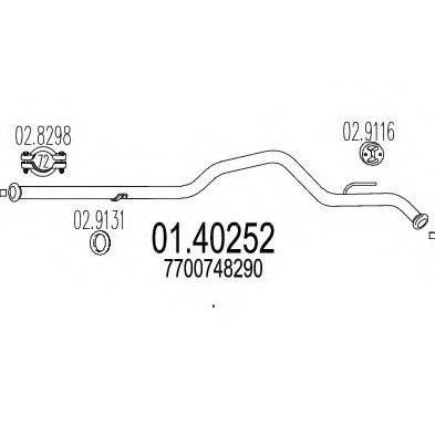 MTS 0140252 Труба вихлопного газу