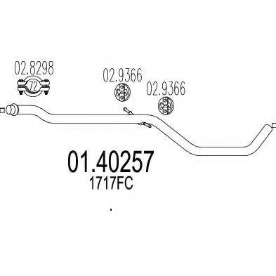 MTS 0140257 Труба вихлопного газу