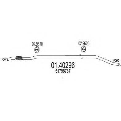 MTS 0140296 Труба вихлопного газу