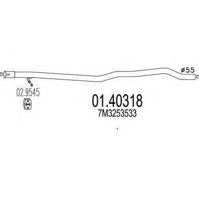 MTS 0140318 Труба вихлопного газу