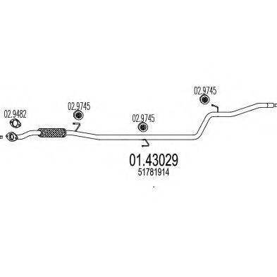 MTS 0143029 Труба вихлопного газу