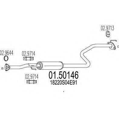 MTS 0150146 Середній глушник вихлопних газів