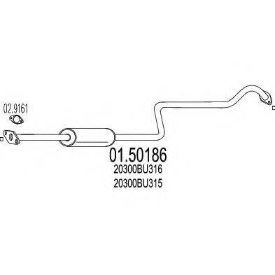 MTS 0150186 Середній глушник вихлопних газів