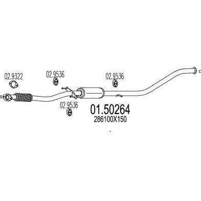 MTS 0150264 Середній глушник вихлопних газів