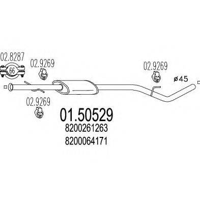 MTS 0150529 Середній глушник вихлопних газів