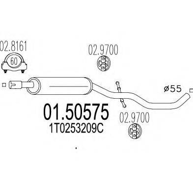 MTS 0150575 Середній глушник вихлопних газів