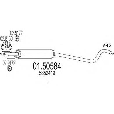 MTS 0150584 Середній глушник вихлопних газів