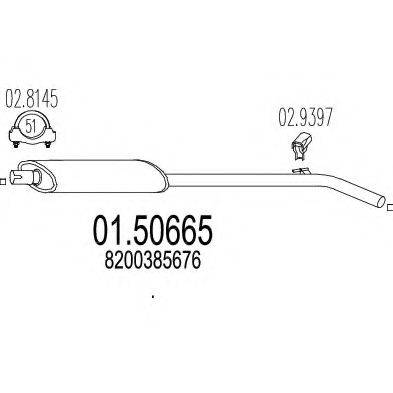 MTS 0150665 Середній глушник вихлопних газів