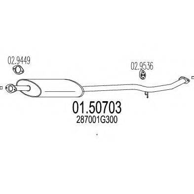 MTS 0150703 Середній глушник вихлопних газів