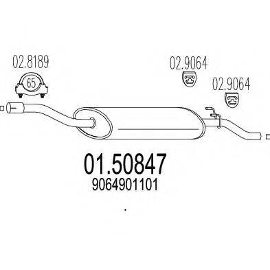 MTS 0150847 Середній глушник вихлопних газів