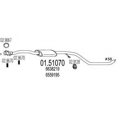 MTS 0151070 Середній глушник вихлопних газів