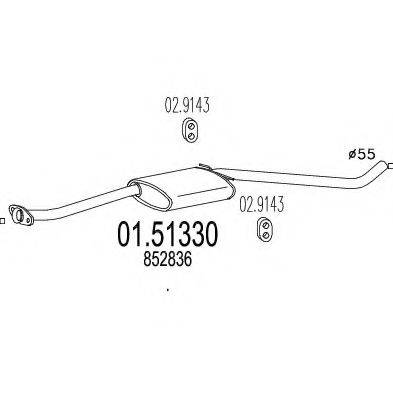 MTS 0151330 Середній глушник вихлопних газів