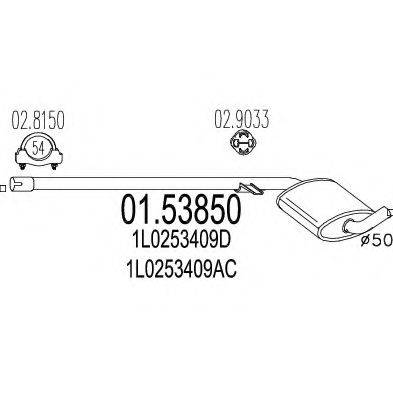 MTS 0153850 Середній глушник вихлопних газів