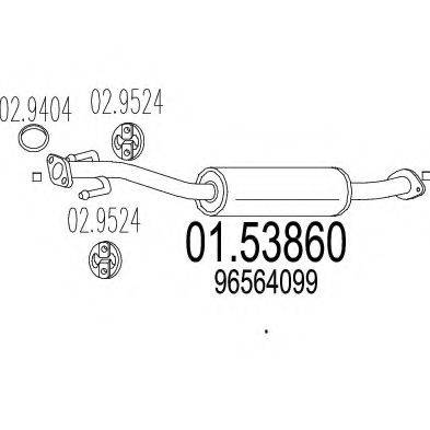 MTS 0153860 Середній глушник вихлопних газів