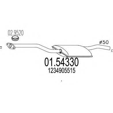 MTS 0154330 Середній глушник вихлопних газів