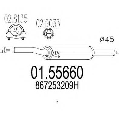 MTS 0155660 Середній глушник вихлопних газів