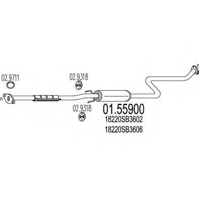 MTS 0155900 Середній глушник вихлопних газів