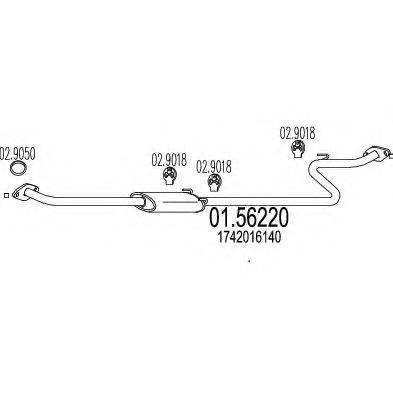 MTS 0156220 Середній глушник вихлопних газів