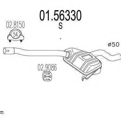 MTS 0156330 Середній глушник вихлопних газів