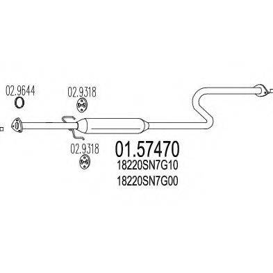 MTS 0157470 Середній глушник вихлопних газів