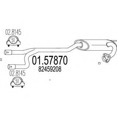 MTS 0157870 Середній глушник вихлопних газів