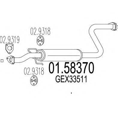 MTS 0158370 Середній глушник вихлопних газів