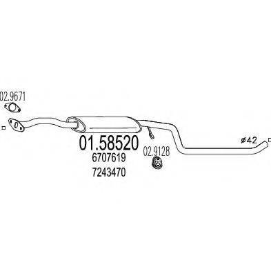 MTS 0158520 Середній глушник вихлопних газів