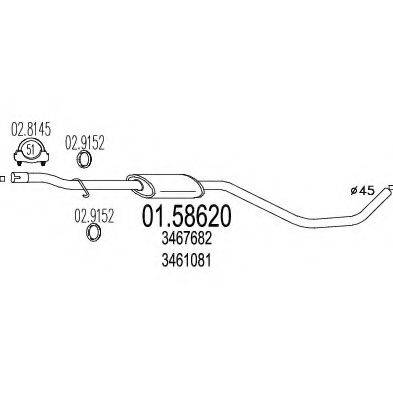 MTS 0158620 Середній глушник вихлопних газів