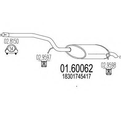 MTS 0160062 Глушник вихлопних газів кінцевий