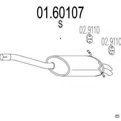 MTS 0160107 Глушник вихлопних газів кінцевий