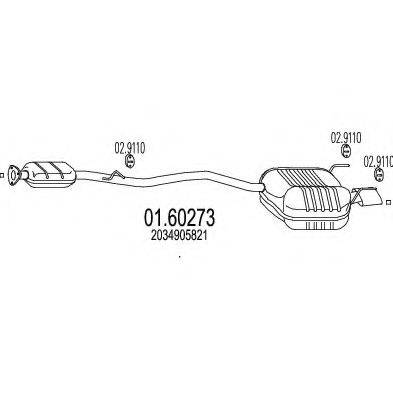 MTS 0160273 Глушник вихлопних газів кінцевий
