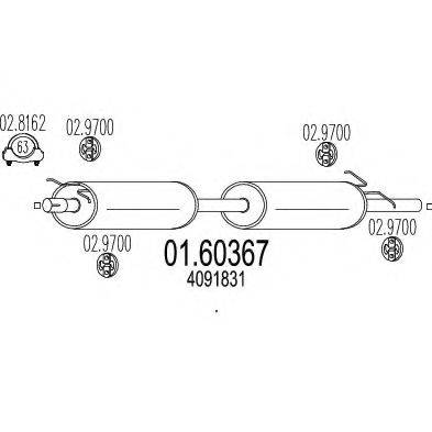 MTS 0160367 Глушник вихлопних газів кінцевий