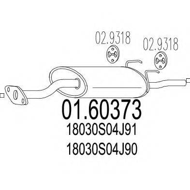 MTS 0160373 Глушник вихлопних газів кінцевий