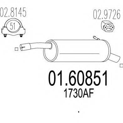 MTS 0160851 Глушник вихлопних газів кінцевий