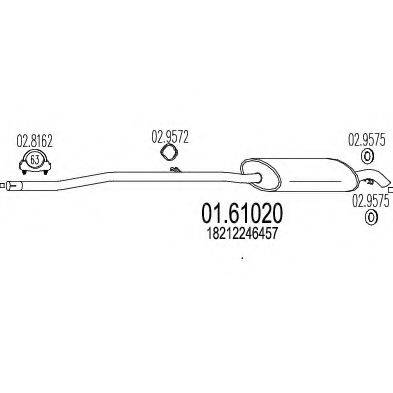MTS 0161020 Глушник вихлопних газів кінцевий