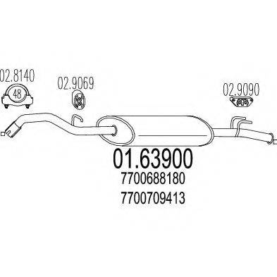 MTS 0163900 Глушник вихлопних газів кінцевий