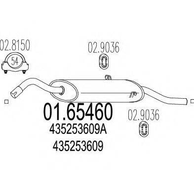 MTS 0165460 Глушник вихлопних газів кінцевий