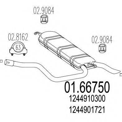 MTS 0166750 Глушник вихлопних газів кінцевий