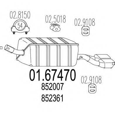 MTS 0167470 Глушник вихлопних газів кінцевий