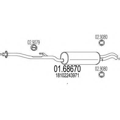 MTS 0168670 Глушник вихлопних газів кінцевий