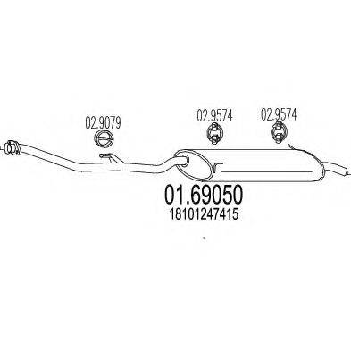 MTS 0169050 Глушник вихлопних газів кінцевий