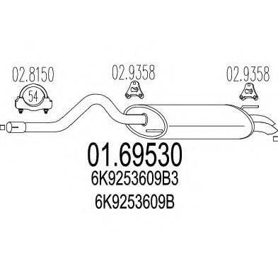 MTS 0169530 Глушник вихлопних газів кінцевий