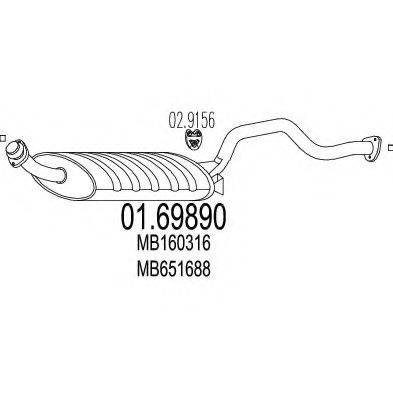 MTS 0169890 Глушник вихлопних газів кінцевий